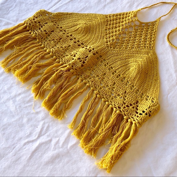 MINKPINK Yellow Fridge Crop Top - Picture 4 of 6